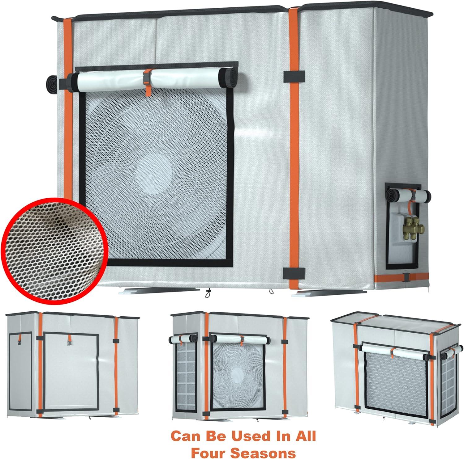 Air Conditioner Cover, Outdoor Mini Split Cover for Air Conditioner Outside Unit, Can be Used in Air Conditioner Operation, AC Protector for All Seasons, 33"L x 13"W x 25"H for 9000-24000 BTU