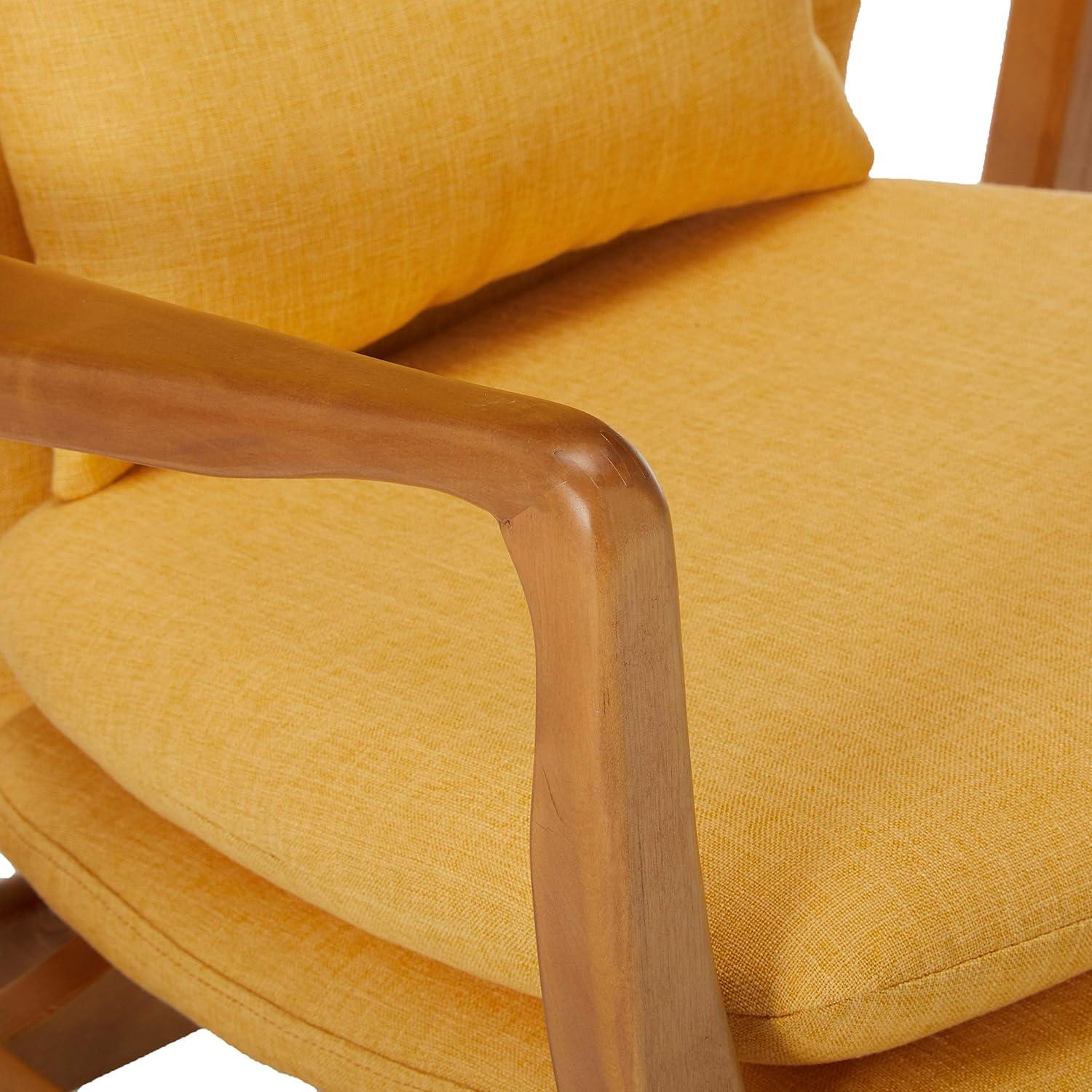 Christopher Knight Home Benny Mid Century Modern Fabric Rocking Chair Muted Yellow: Upholstered Indoor Rocker, Plywood Frame