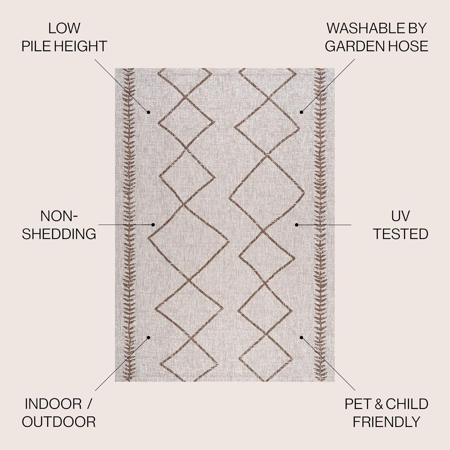 Derya Diamond Trellis Indoor/Outdoor Area Rug - JONATHAN Y