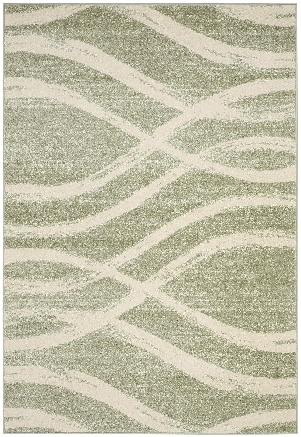 Adirondack ADR125 Machine Made Indoor Area Rug - Sage/Cream - 5'x5' - Safavieh