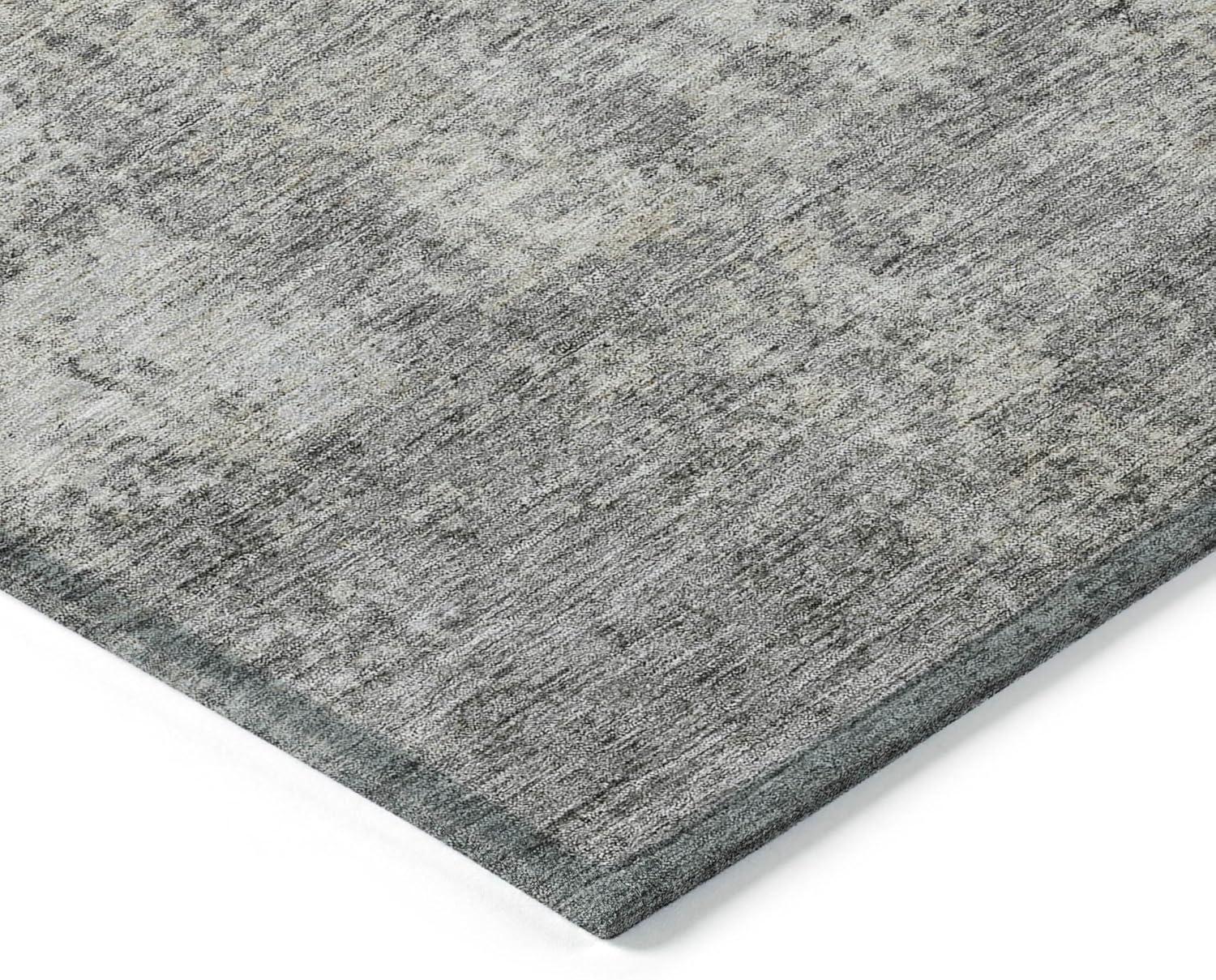 Gray Abstract Machine-Washable Indoor Outdoor Rug 2'6" x 3'10"