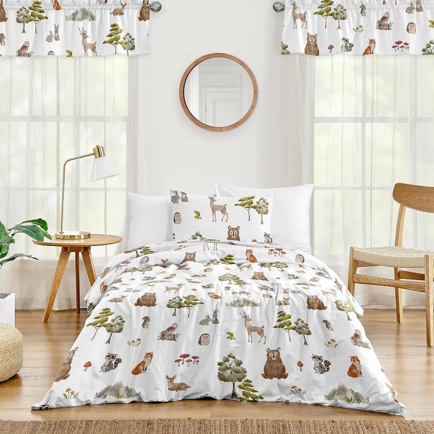 Woodland Forest Animals Twin Microfiber Comforter Set