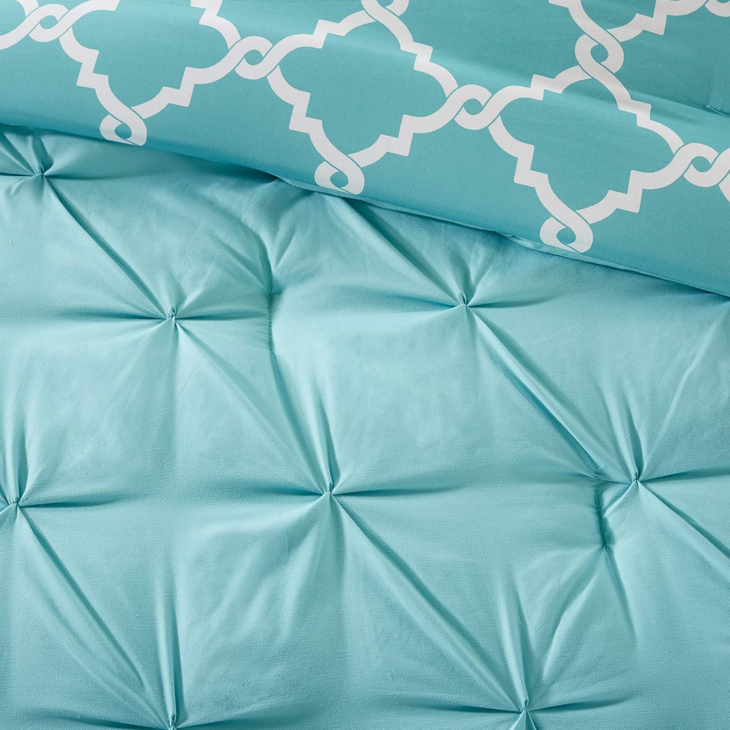 Full Turquoise Aqua Reversible Microfiber Comforter Set