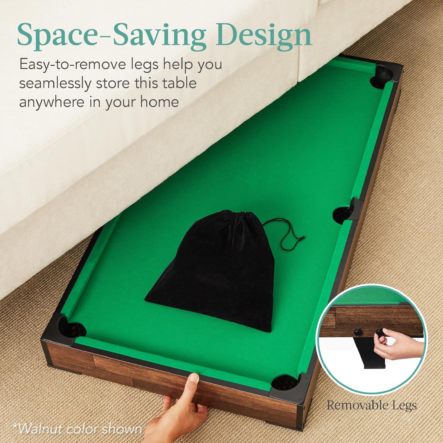 Best Choice Products 40in Tabletop Billiard Table, Pool Game Table w/ 2 Cue Sticks, Ball Set, Storage Bag - Gray