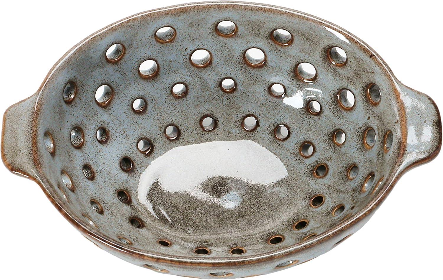 Creative Co-Op Stoneware Berry Bowl, Reactive Glaze, Brown (Each One Will Vary)