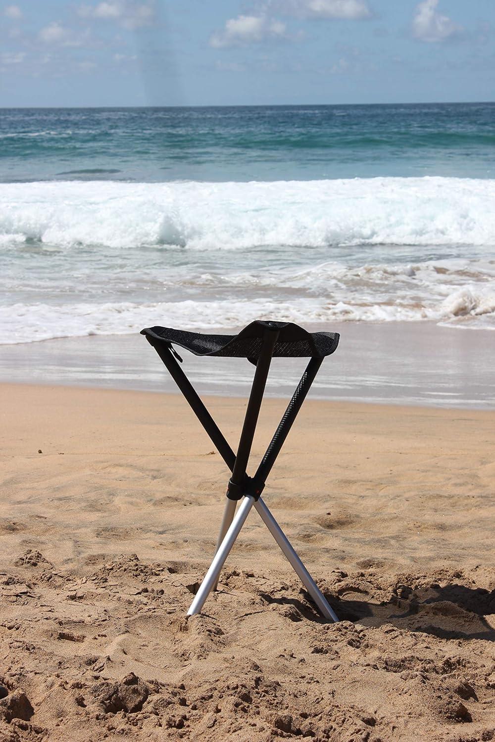 Walkstool - Basic Model - Black Color - 3 Legged Folding Stool in Aluminium - Height 24" - Maximum Load 330 to 385 Lbs - Made in Sweden