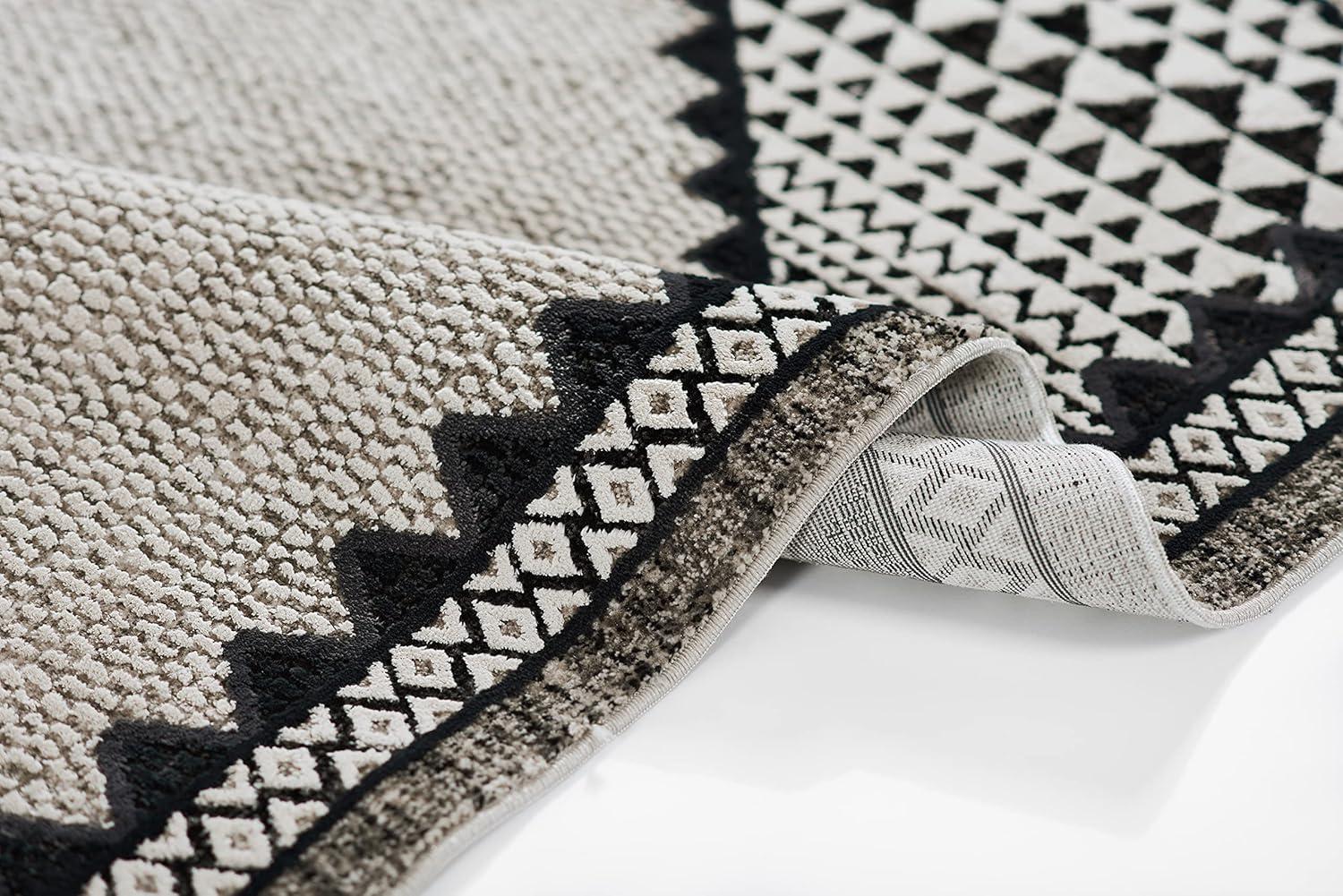 Momeni 7'10"x9'10" Noho Cooper Machine Loomed Area Rug Ivory: Geometric Pattern, Low Pile, Indoor Use, Polyester