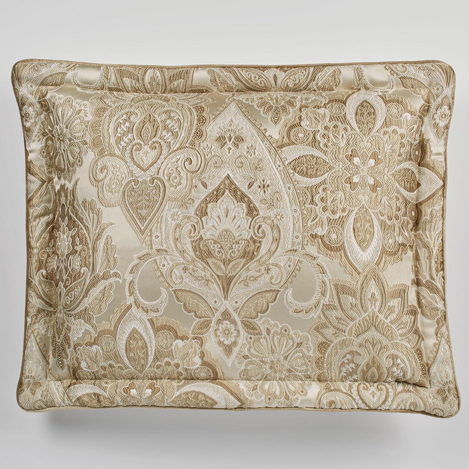 Albany Luxury Bedding | Soothing Neutral Tones of Champagne and Ivory | Jacobean Floral Inspired Damask, Medallions, and Stripes | 3 Piece Bed Set Includes Oversized Queen Bedspread & 2 Standard Shams