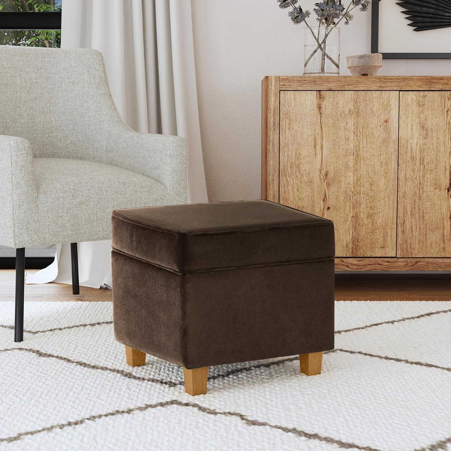 Cole Classics Square Storage Ottoman with Lift Off Top - HomePop