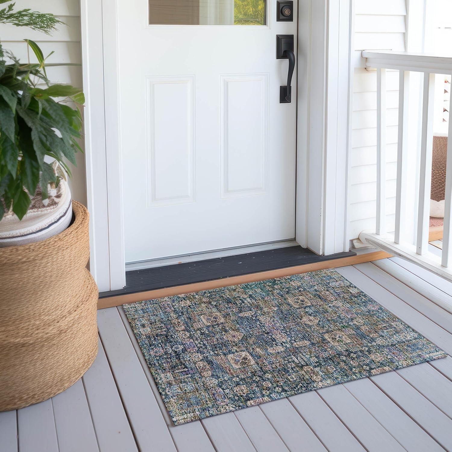 Addison Rugs Chantille Indoor/Outdoor Transitional Panel Green Washable Rectangle Rug, 1'8" x 2'6"
