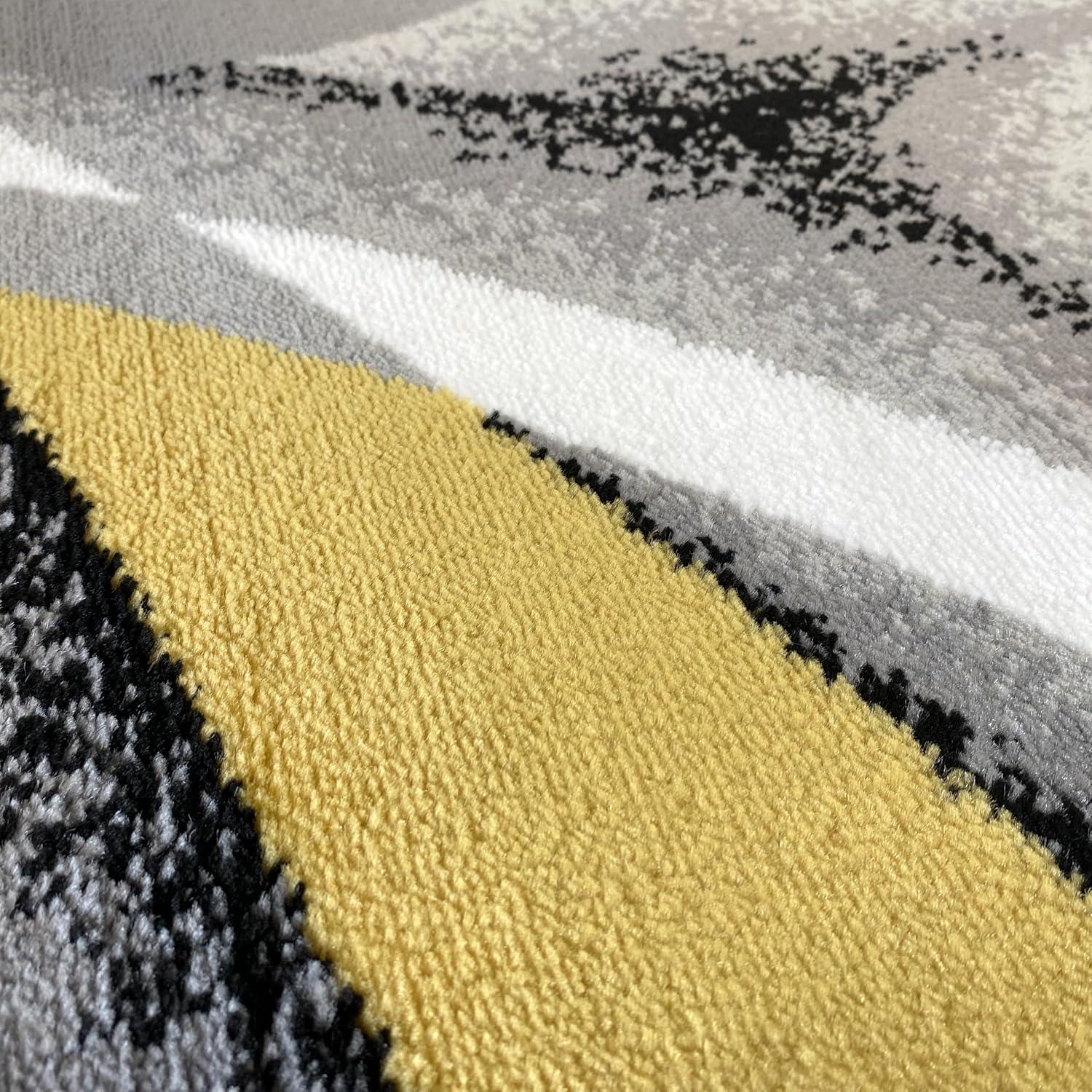Luxe Weavers Victoria Collection Yellow 7x10 Modern Abstract Area Rug