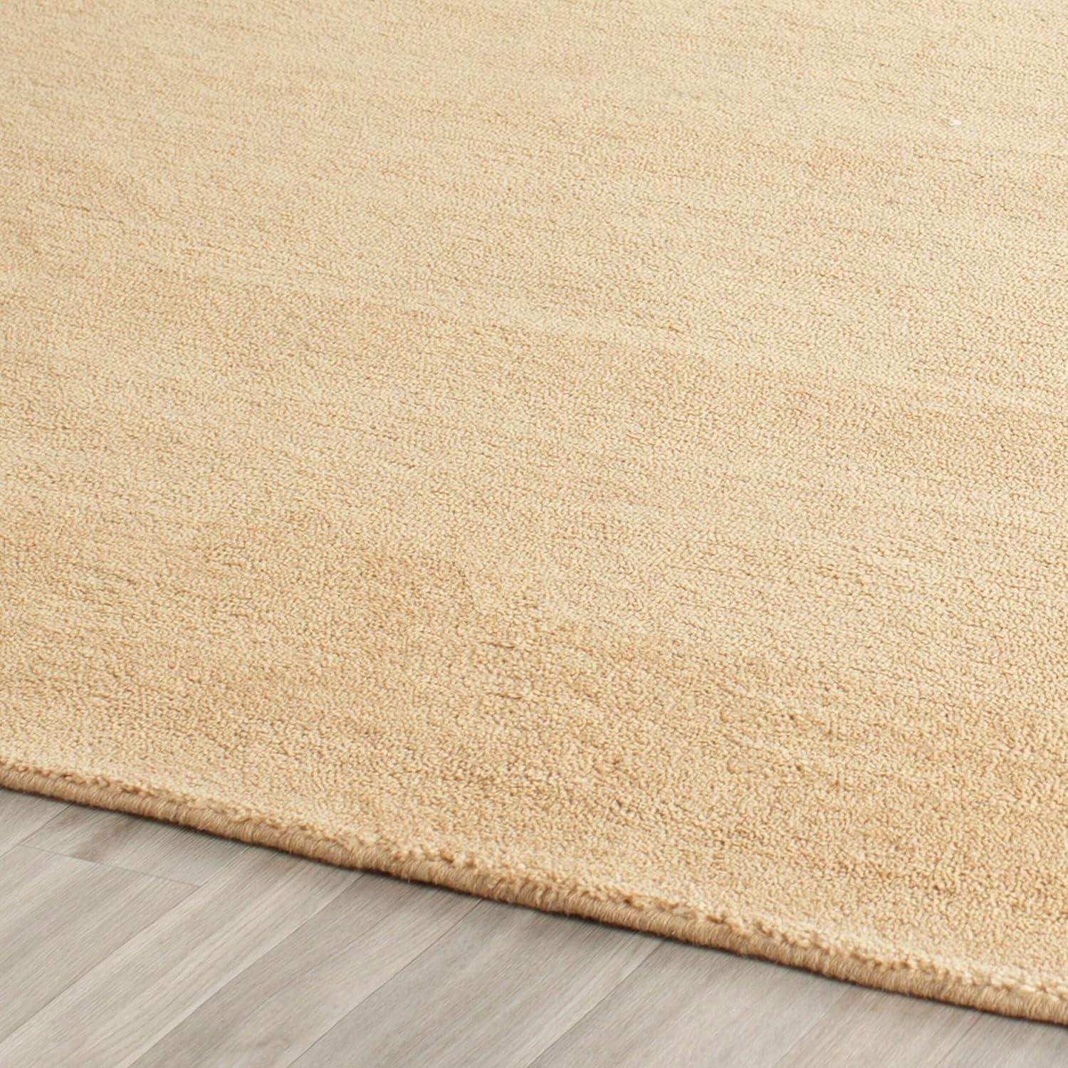 Handmade Tufted Beige Wool Square Rug 95''