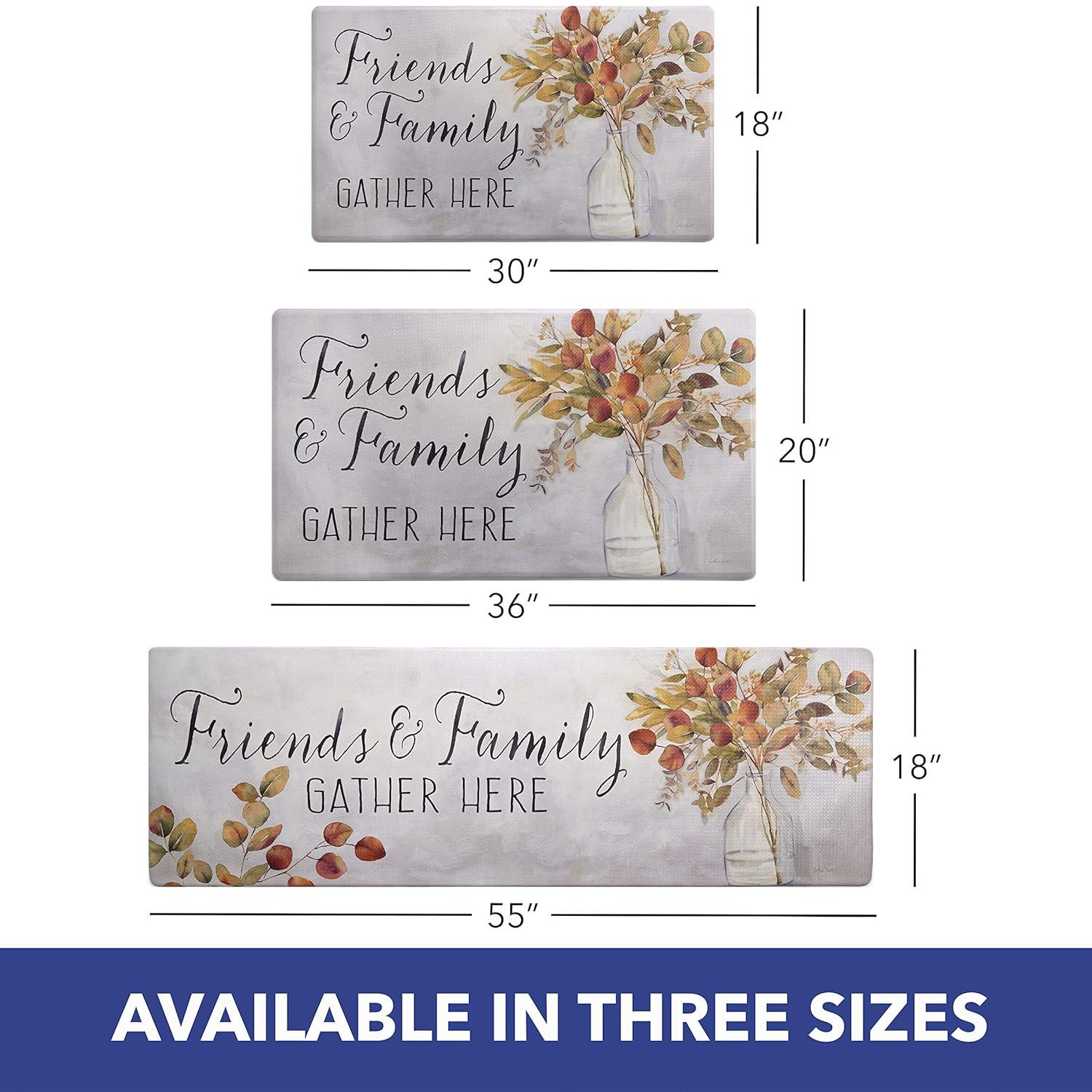 SoHome Cozy Living Friends and Family Gather Eucalyptus Floral Anti-Fatigue Mat