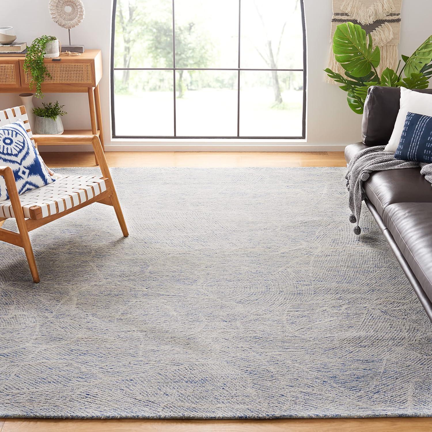 SAFAVIEH Metro Patricia Distressed Area Rug, Blue/Ivory, 9' x 12'