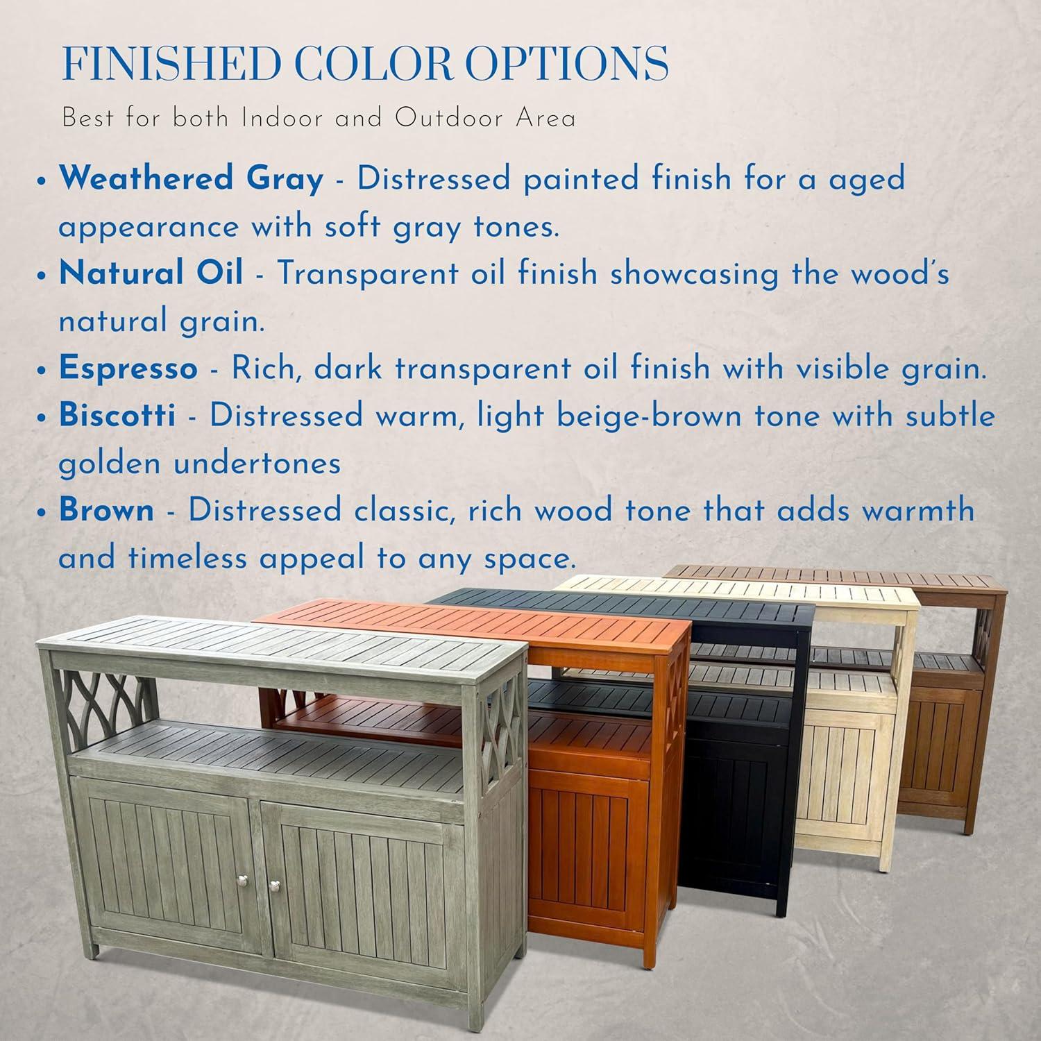 DTY Outdoor Living Longs Peak Eucalyptus Sideboard, Driftwood Gray