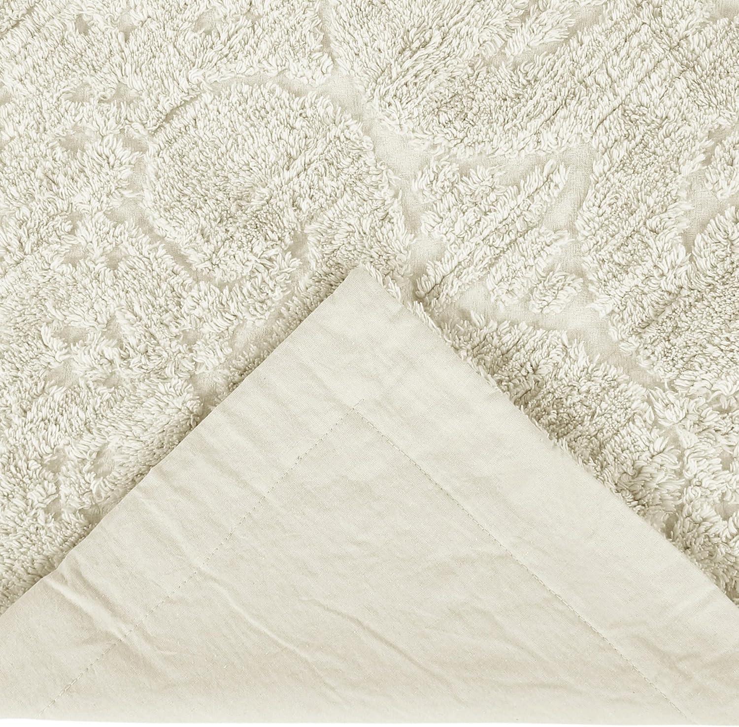 Better Trends Ashton – Luxurious 100% Cotton Tufted Euro Sham in Medallion Design, Super Soft & Lightweight, 26” x 26”, Ivory