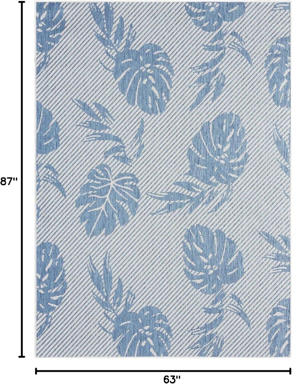 Tommy Bahama Palm Coastal Indoor/Outdoor Area Rug, Silver/Blue