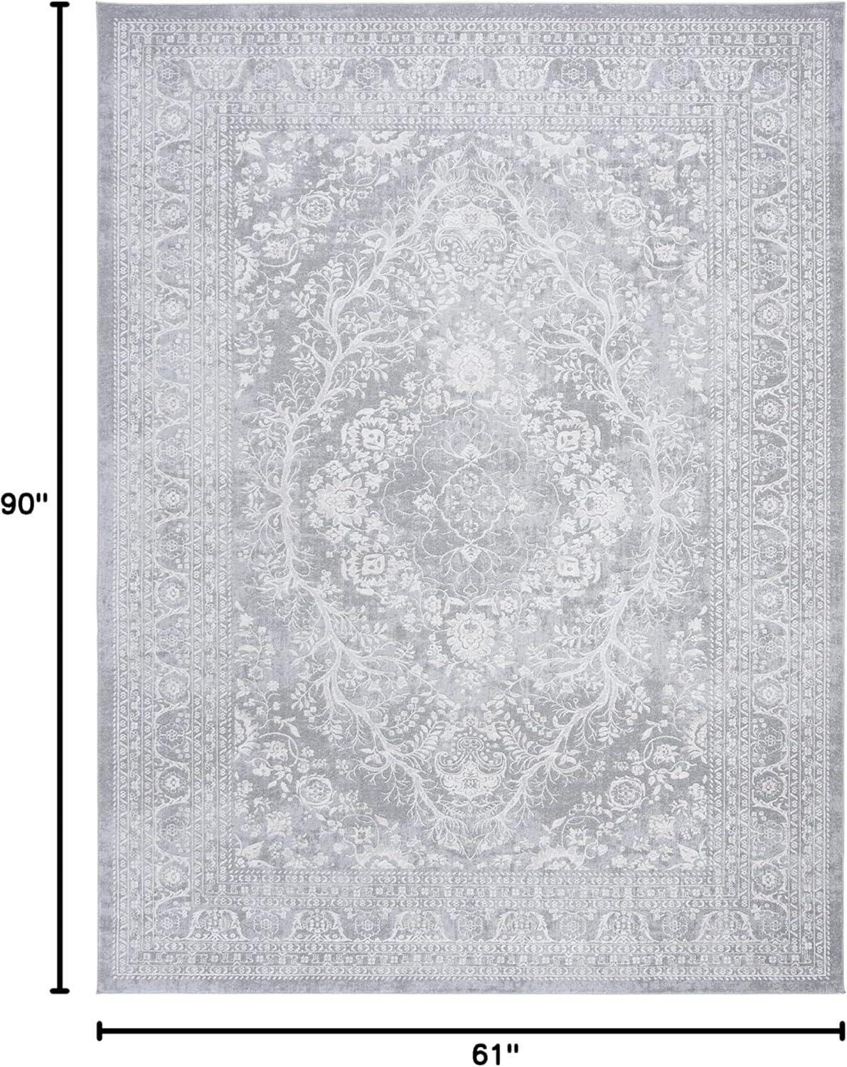 SAFAVIEH Reflection Alayna Traditional Area Rug, Light Grey/Cream, 5'1" x 7'6"