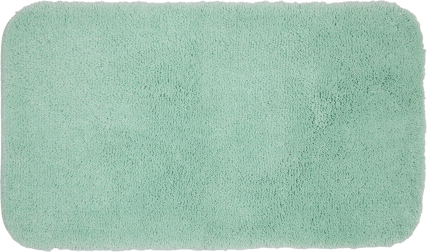 Mint Green Plush Bath Rug, 24" x 17"