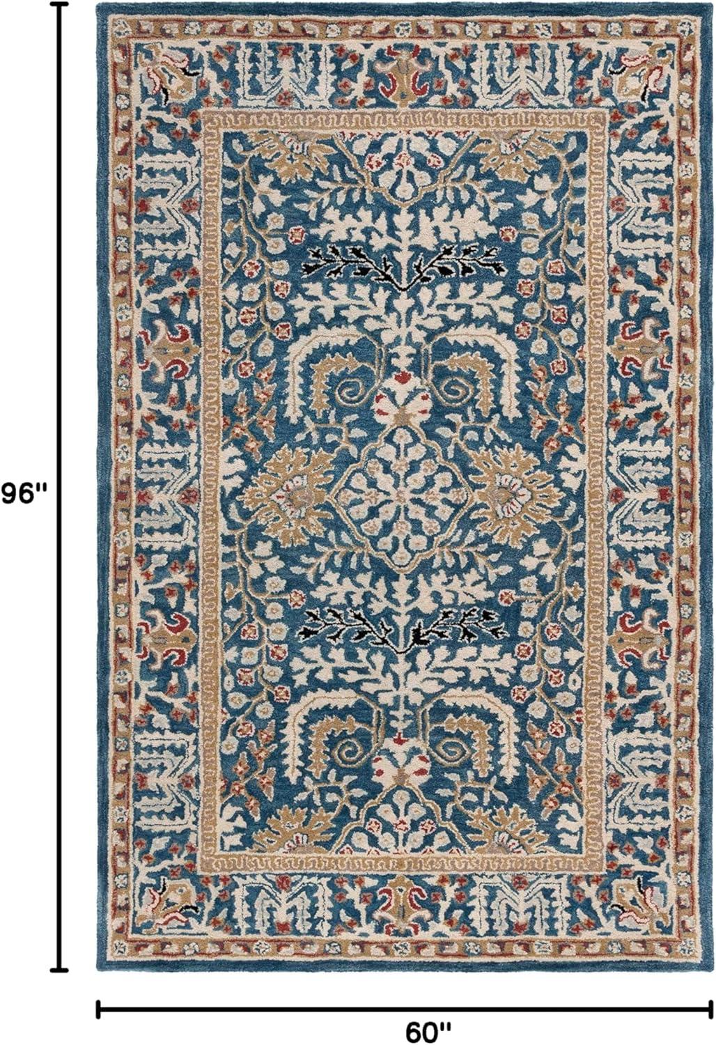 Antiquity AT64 Hand Tufted Area Rug - Dark Blue/Multi - 5'x8' - Safavieh.