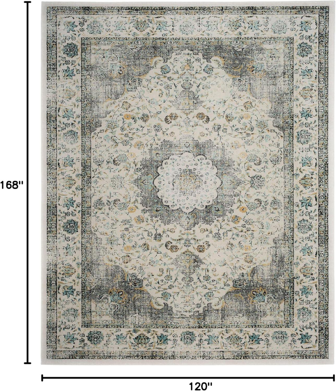 Evoke EVK220 Power Loomed Area Rug - Grey/Gold - 10'x14' - Safavieh.