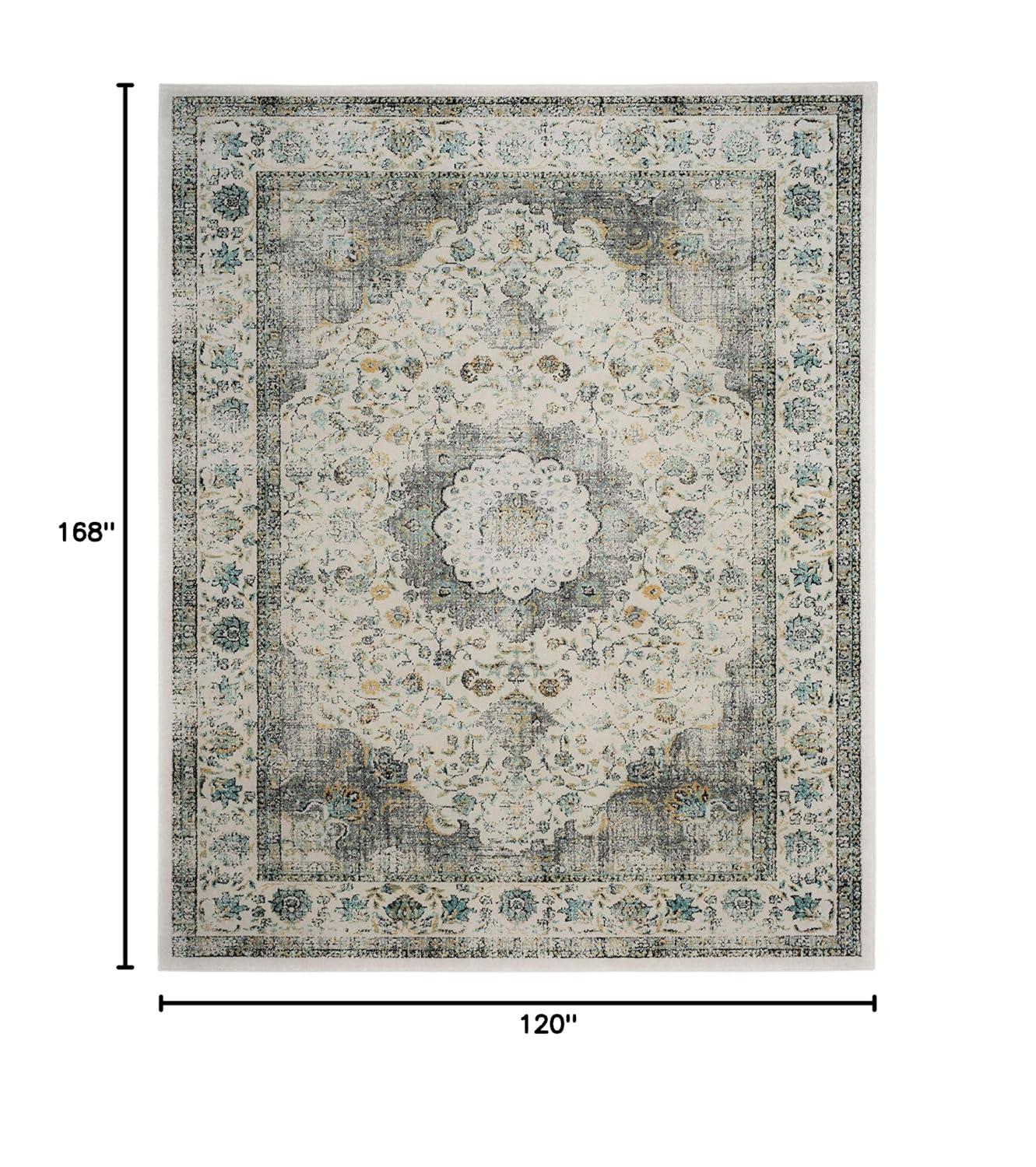Evoke EVK220 Power Loomed Area Rug - Grey/Gold - 10'x14' - Safavieh.