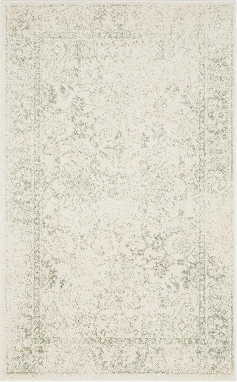 SAFAVIEH Adirondack Wyatt Distressed Area Rug, Ivory/Sage, 3' x 5'