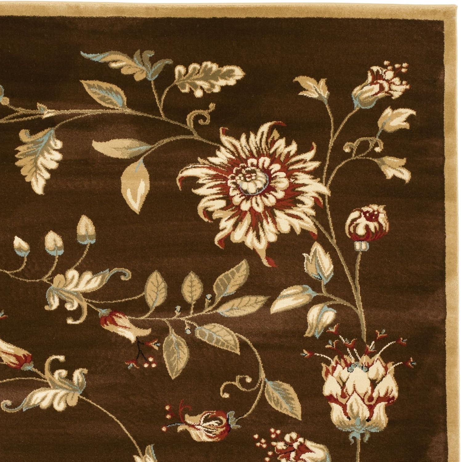 Lyndhurst LNH552 Power Loomed Area Rug - Brown/Multi - 6'7"x6'7" - Safavieh