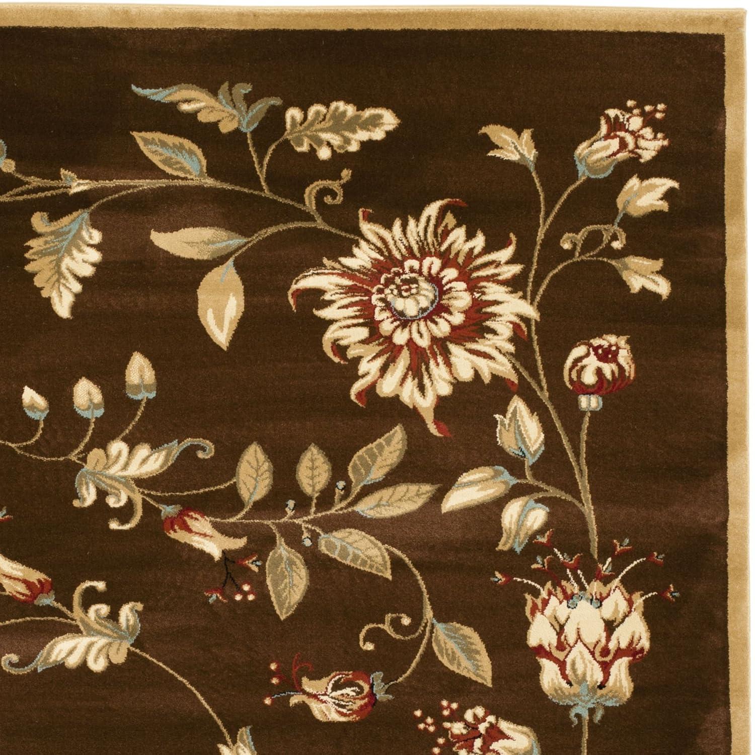 Lyndhurst LNH552 Power Loomed Area Rug - Brown/Multi - 6'7"x6'7" - Safavieh