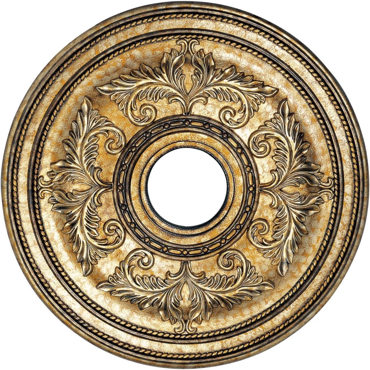 Versailles Vintage Gold Leaf Ceiling Medallion 22.5 Inches