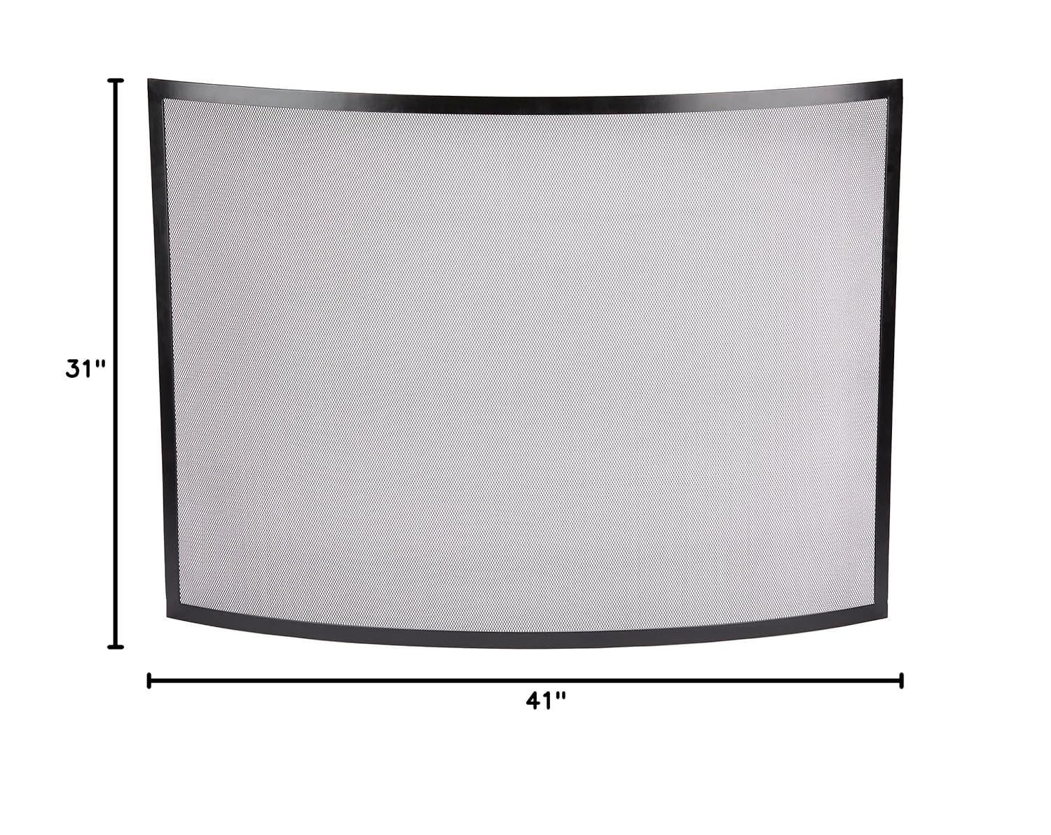 UniFlame Single Panel Curved Black Wrought Iron Screen