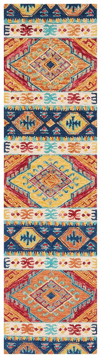 Aspen APN502 Hand Tufted Indoor Runner Rug - Navy/Ivory - 2'3"x9' - Safavieh