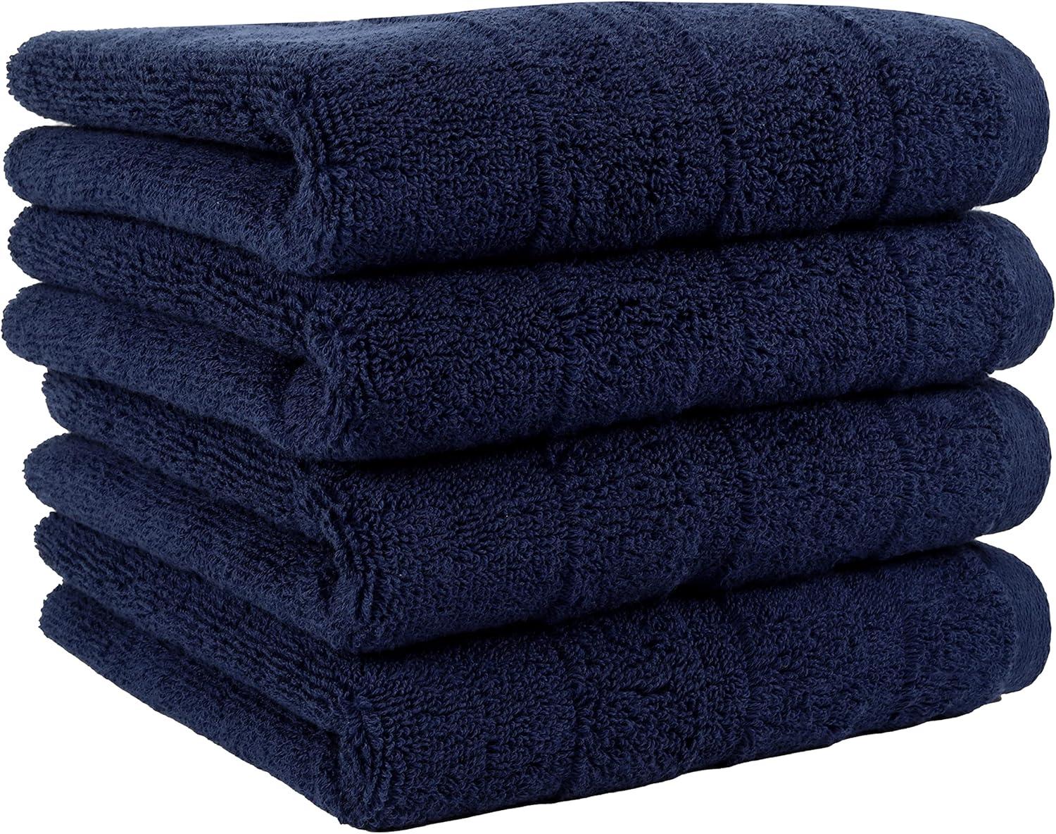 Navy Organic Cotton 4-Piece Hand Towel Set