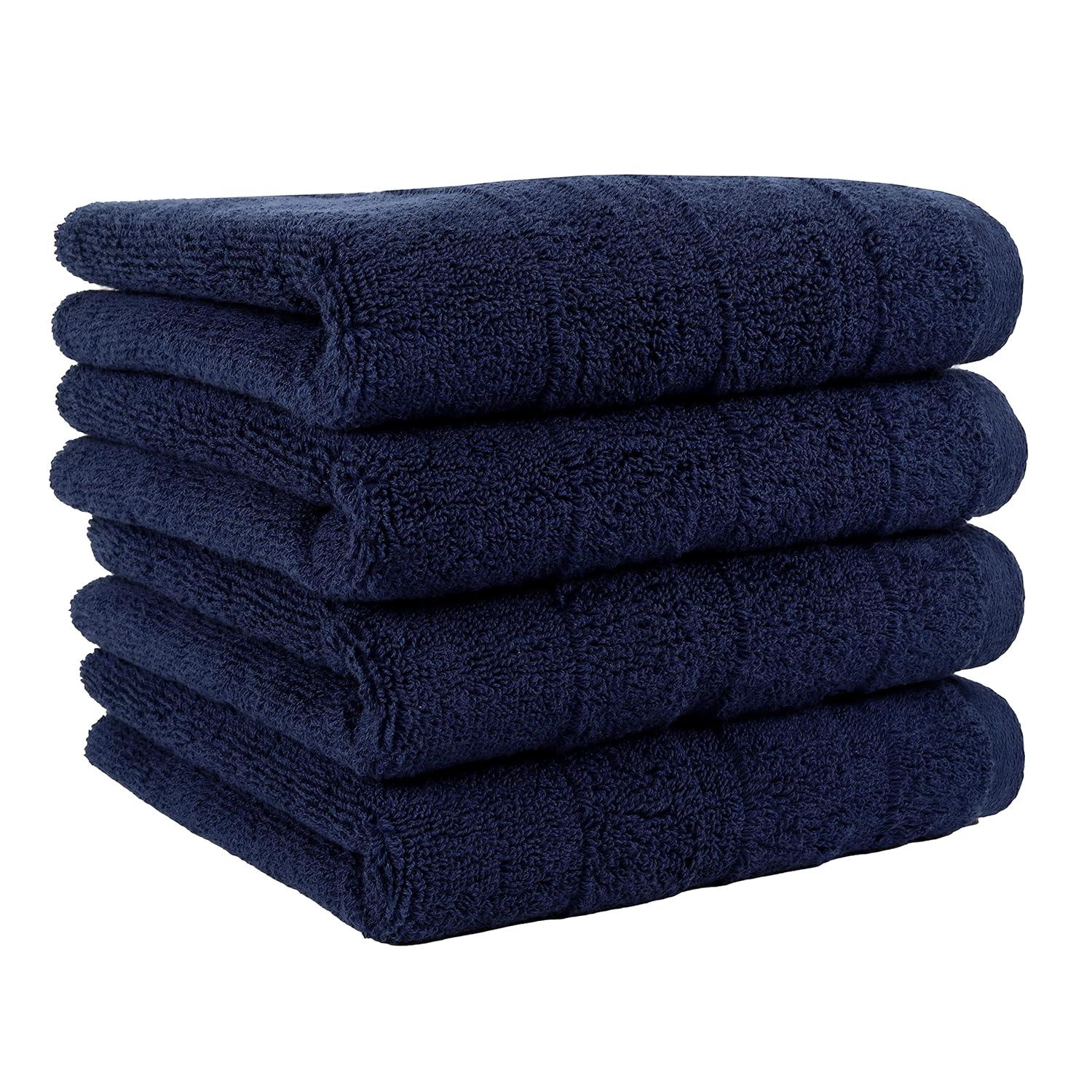 American Heritage by 1888 Mills Luxury 4-Piece Hand Towel Set-Made with US and Imported Cotton, Brave Blue