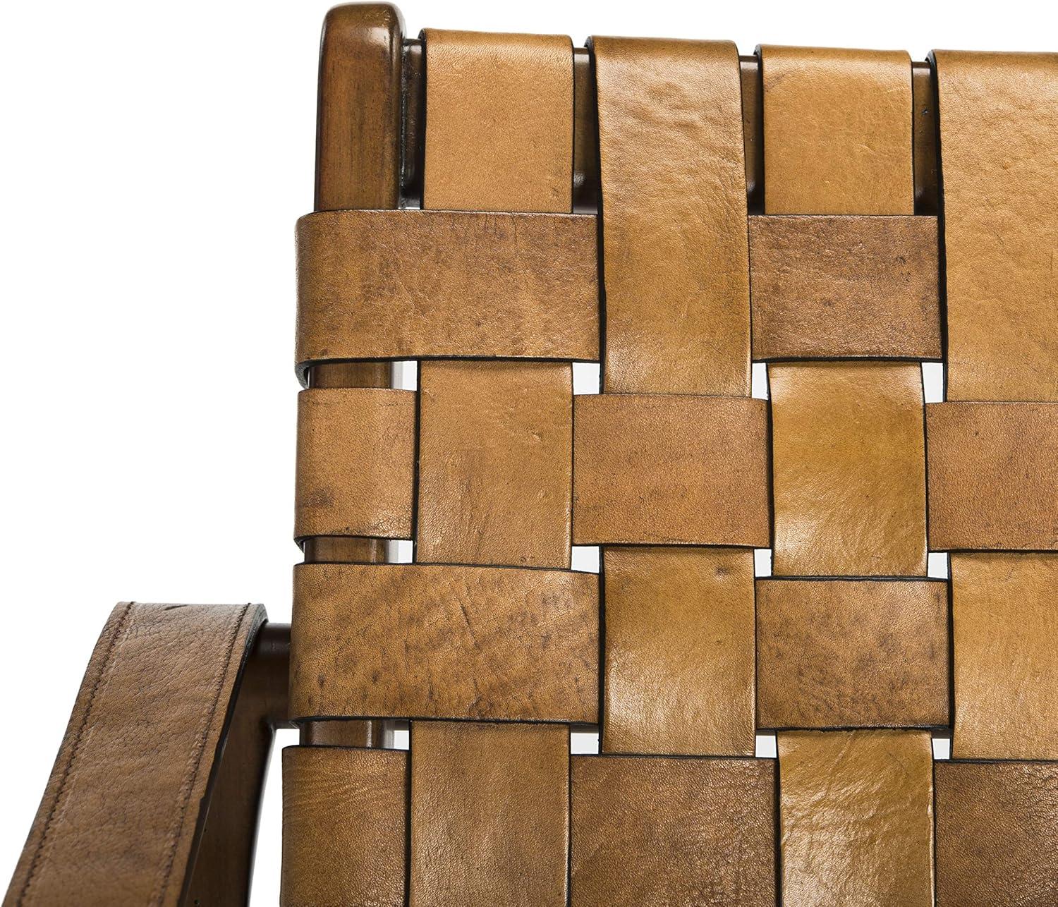 Dilan Safari Chair - SFV9005 - Light Brown/Brown - Safavieh Couture