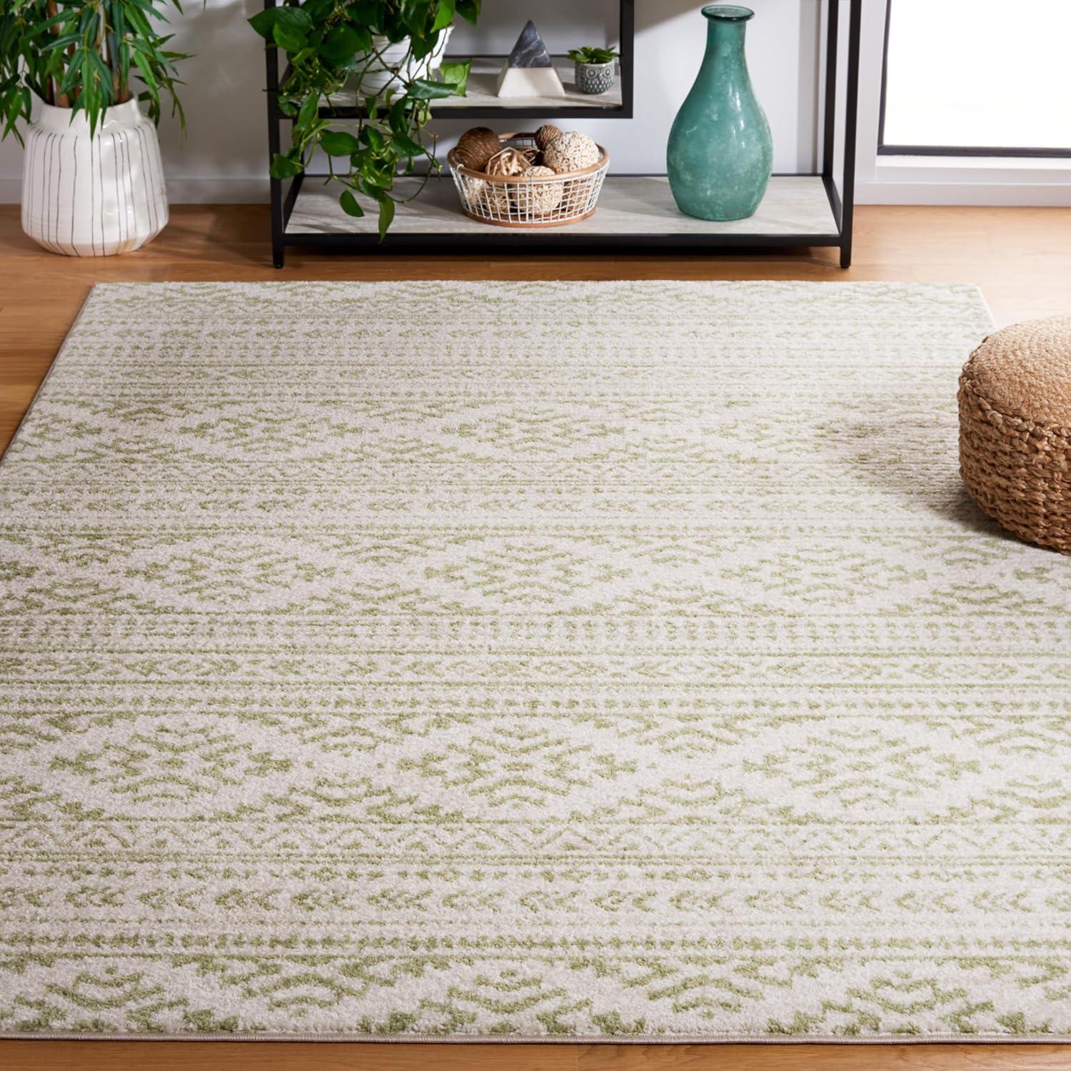 Tulum TUL272 Power Loomed Indoor Accent Rug - Ivory/Sage - 4'x6' - Safavieh