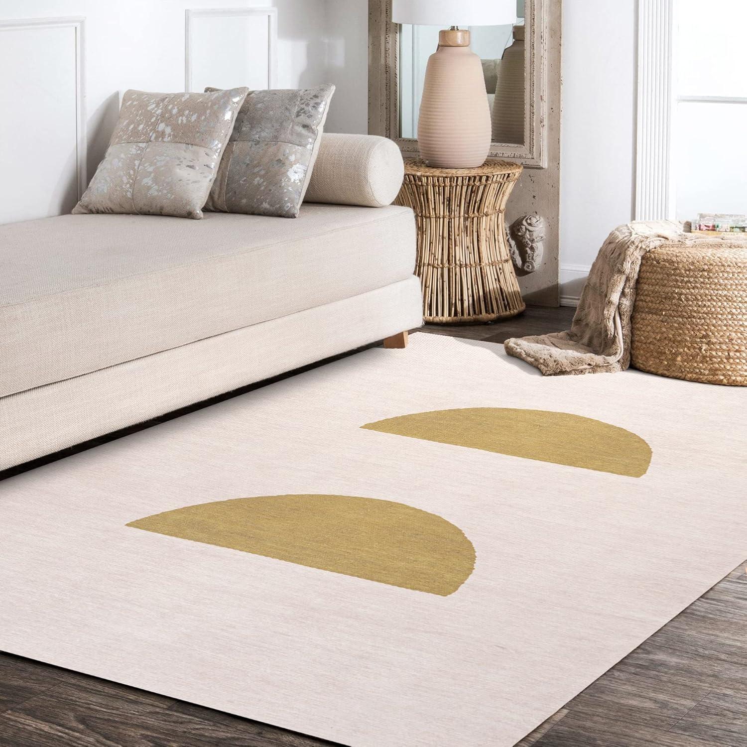 Luola Minimalist Geometric Machine-Washable Area Rug - JONATHAN Y