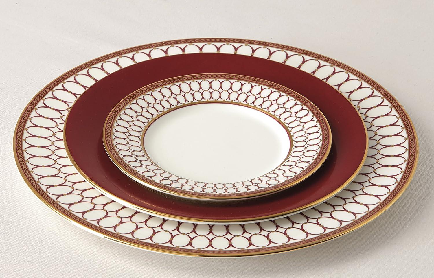 Renaissance Red and White Porcelain 5 Piece Dinnerware Set