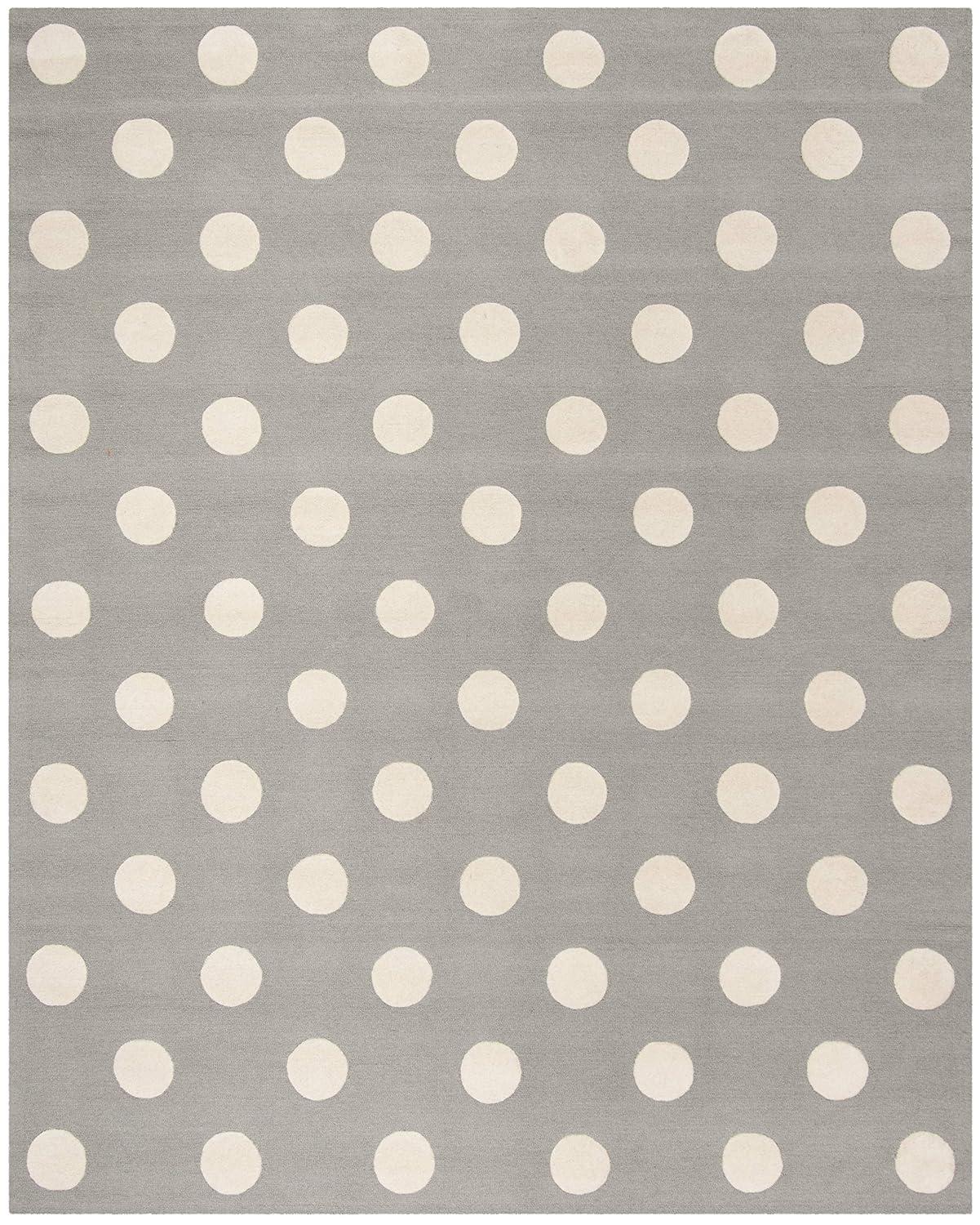Safavieh Kids Polka Dots SFK904 Hand Tufted Indoor Area Rug - Grey/Ivory - 8'x10' - Safavieh