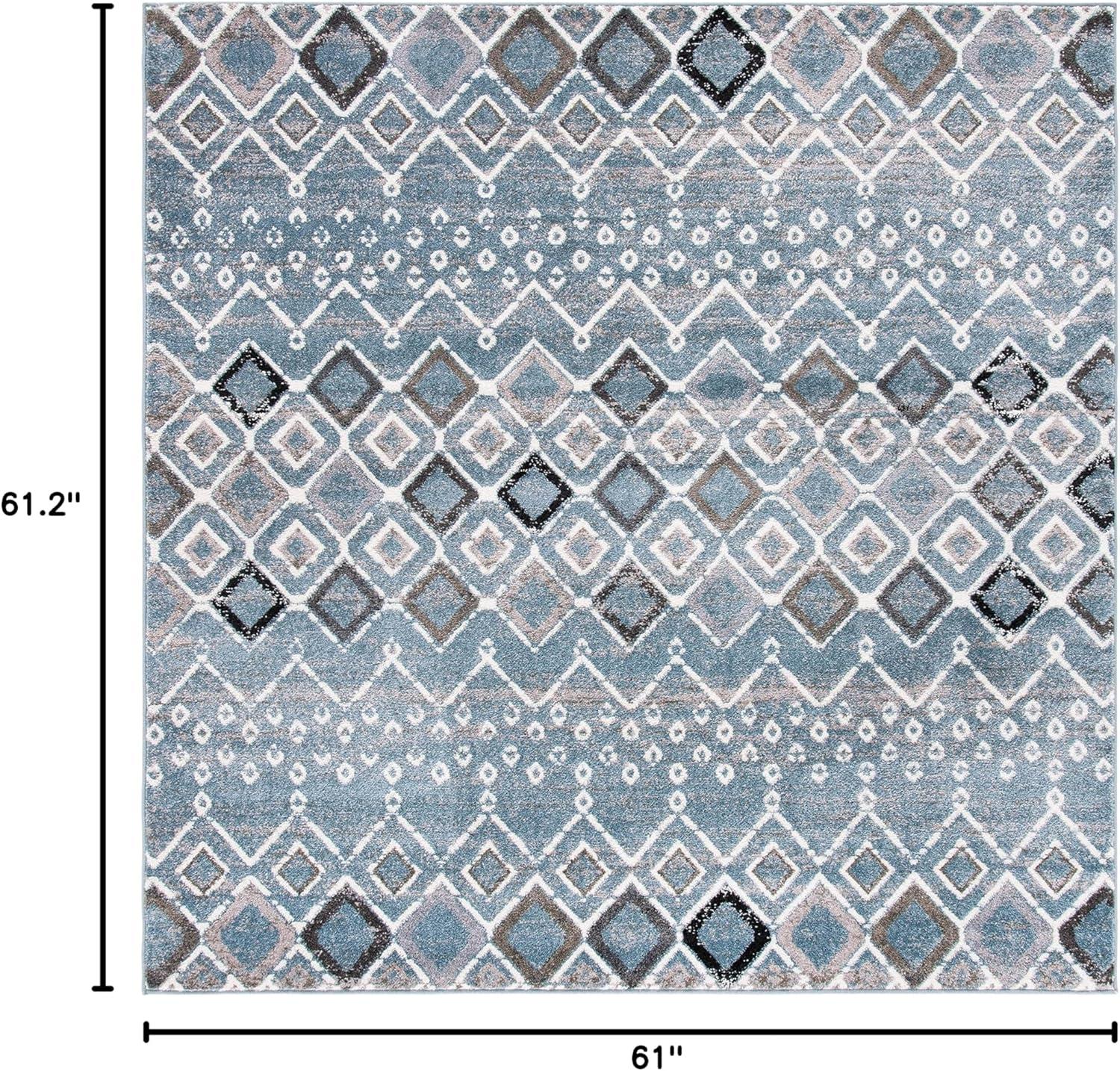 Safavieh Amsterdam Gladwin Geometric Area Rug, Blue/Ivory, 5'1" x 5'1" Square