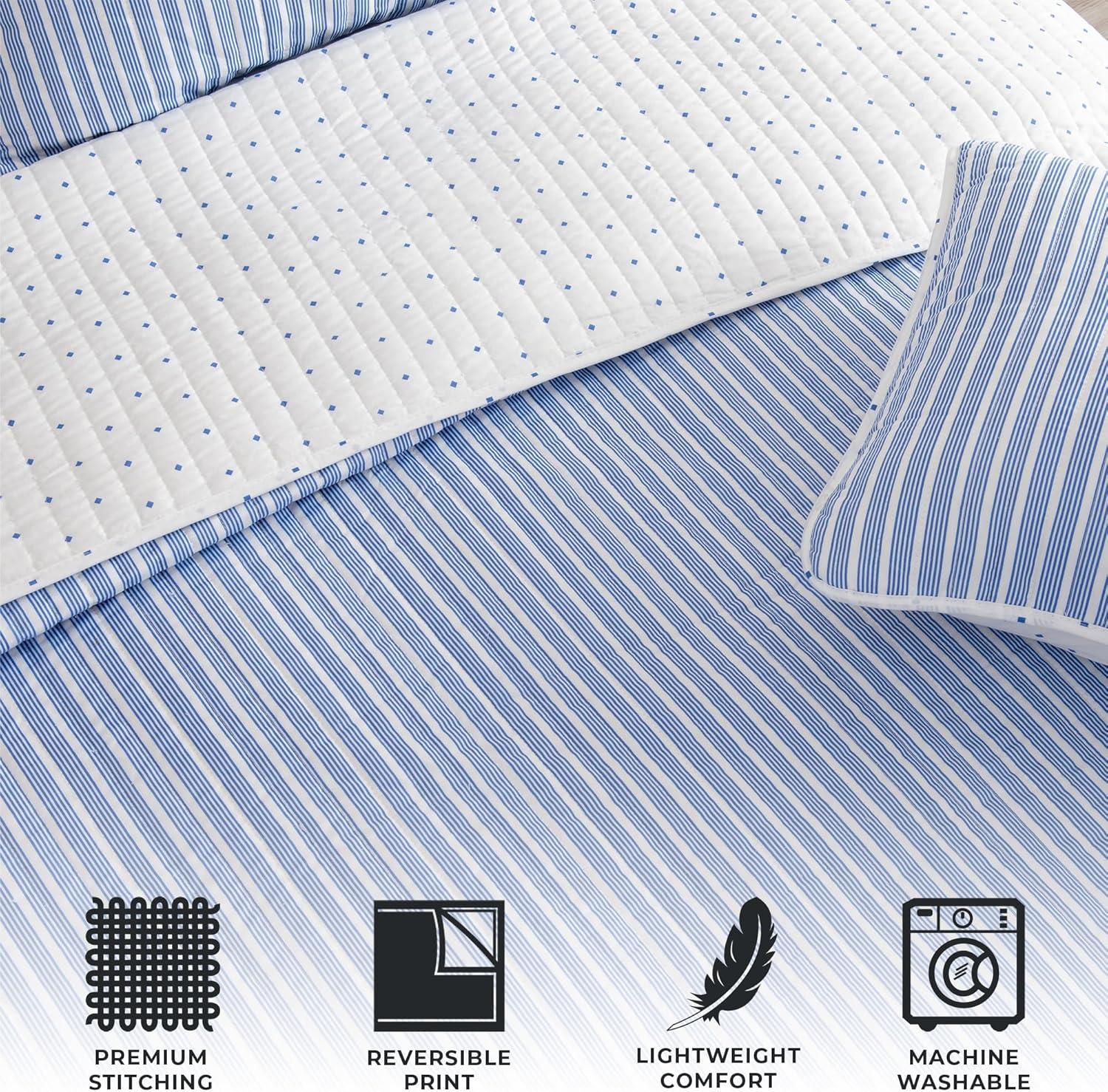 Great Bay Home Everette Ombre Striped 3-Piece Reversible Quilt Set