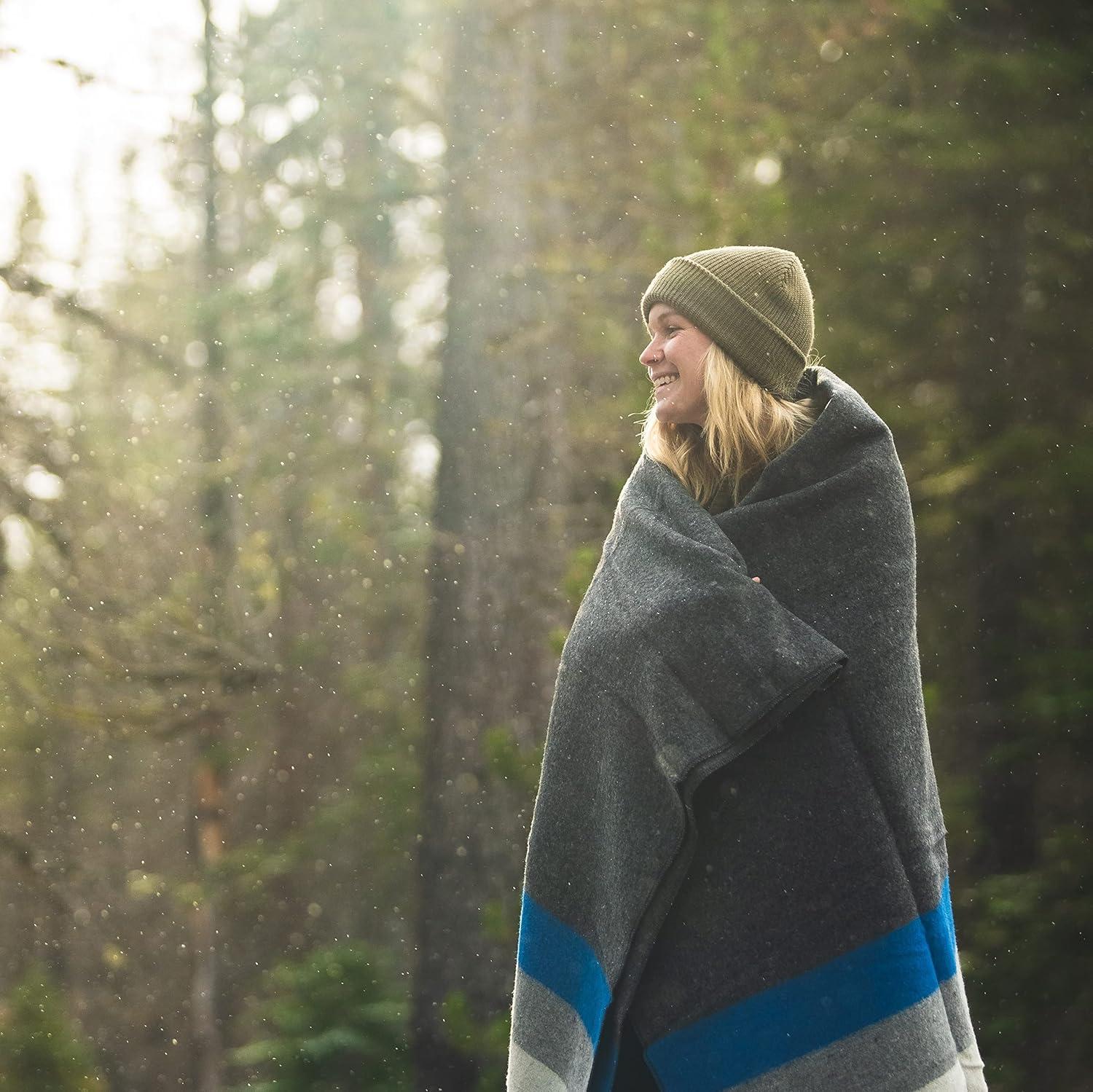 Arcturus Rainier Striped Wool Blanket (64" x 88"), 4.5 lbs
