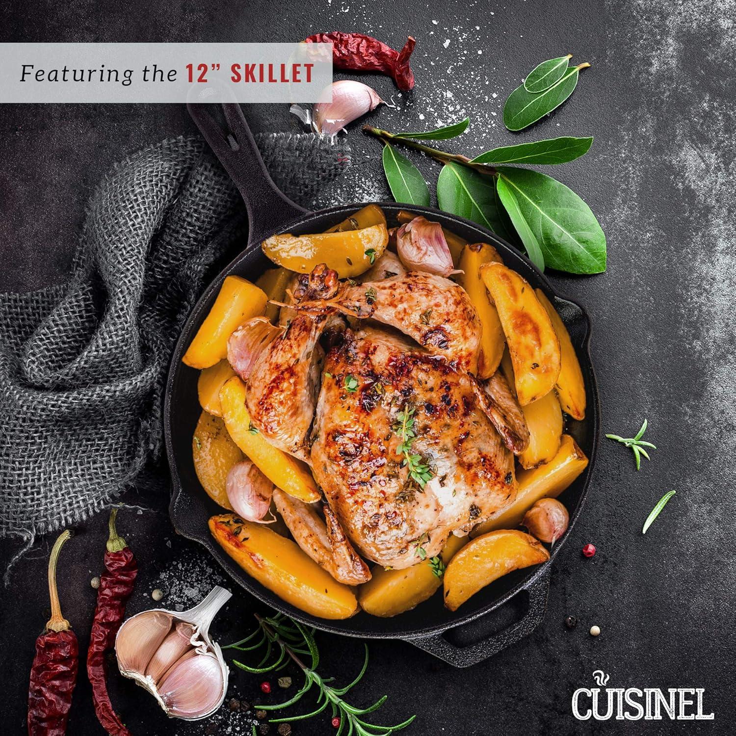 Cuisinel Cast Iron Cookware Set - Complete Pre-Seasoned Kit