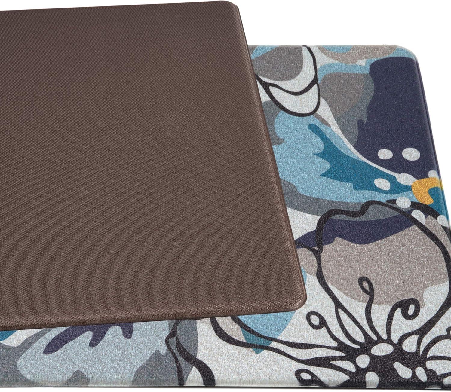 Blue Floral Anti-Fatigue Kitchen Standing Mat