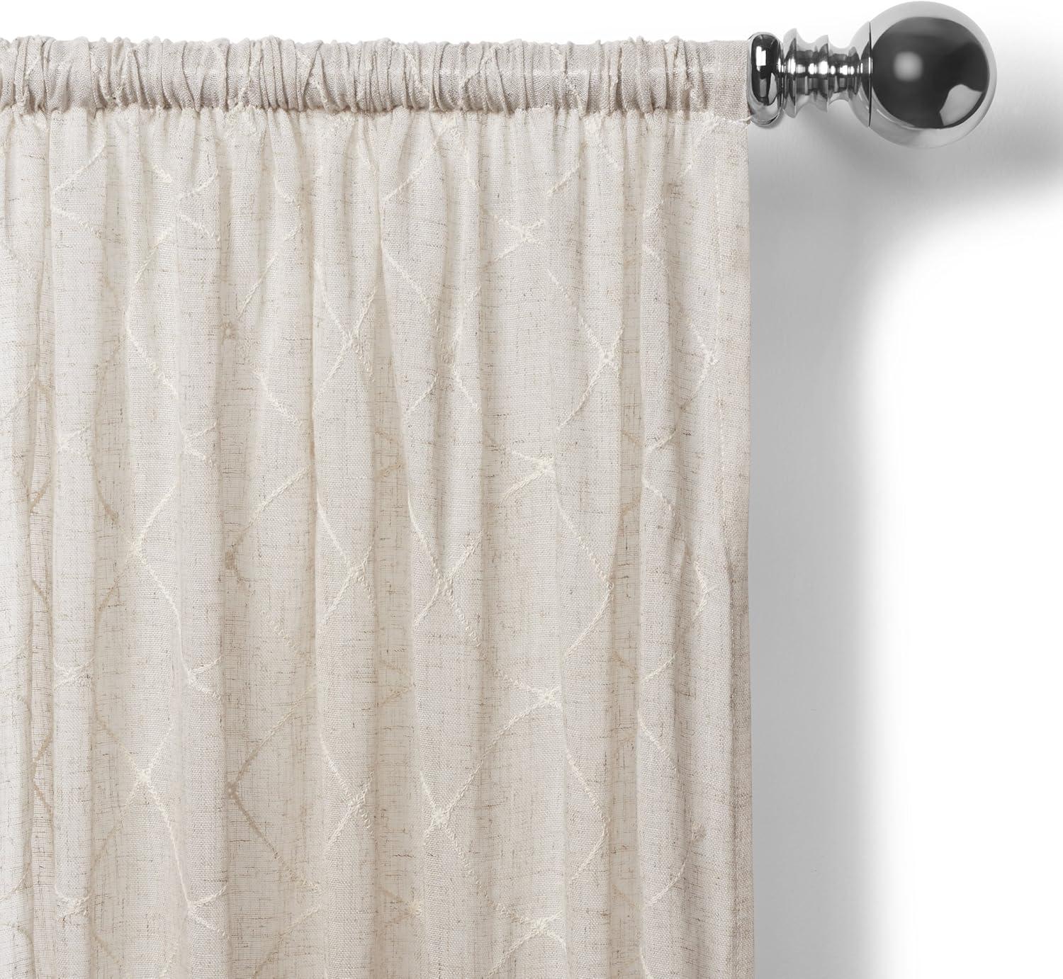 Taylor Rod Pocket Kitchen Tier Window Curtain Set of 2 - Linen - Elrene Home Fashions