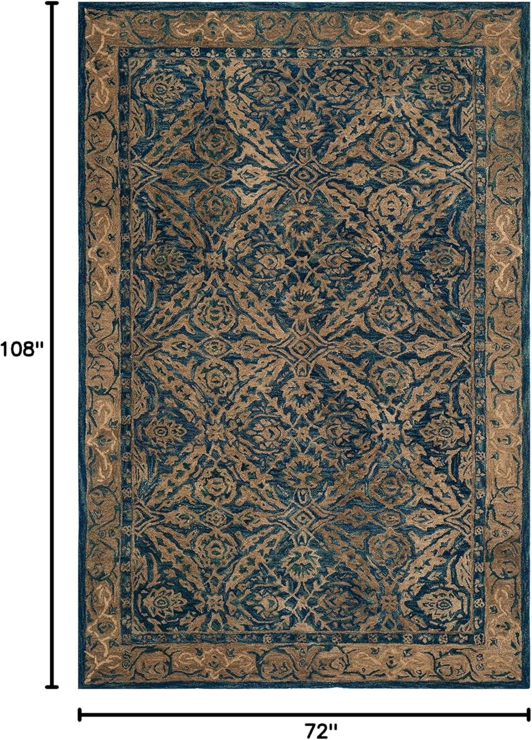 SAFAVIEH Anatolia Lysette Floral Area Rug, Navy/Ivory, 6' x 9'