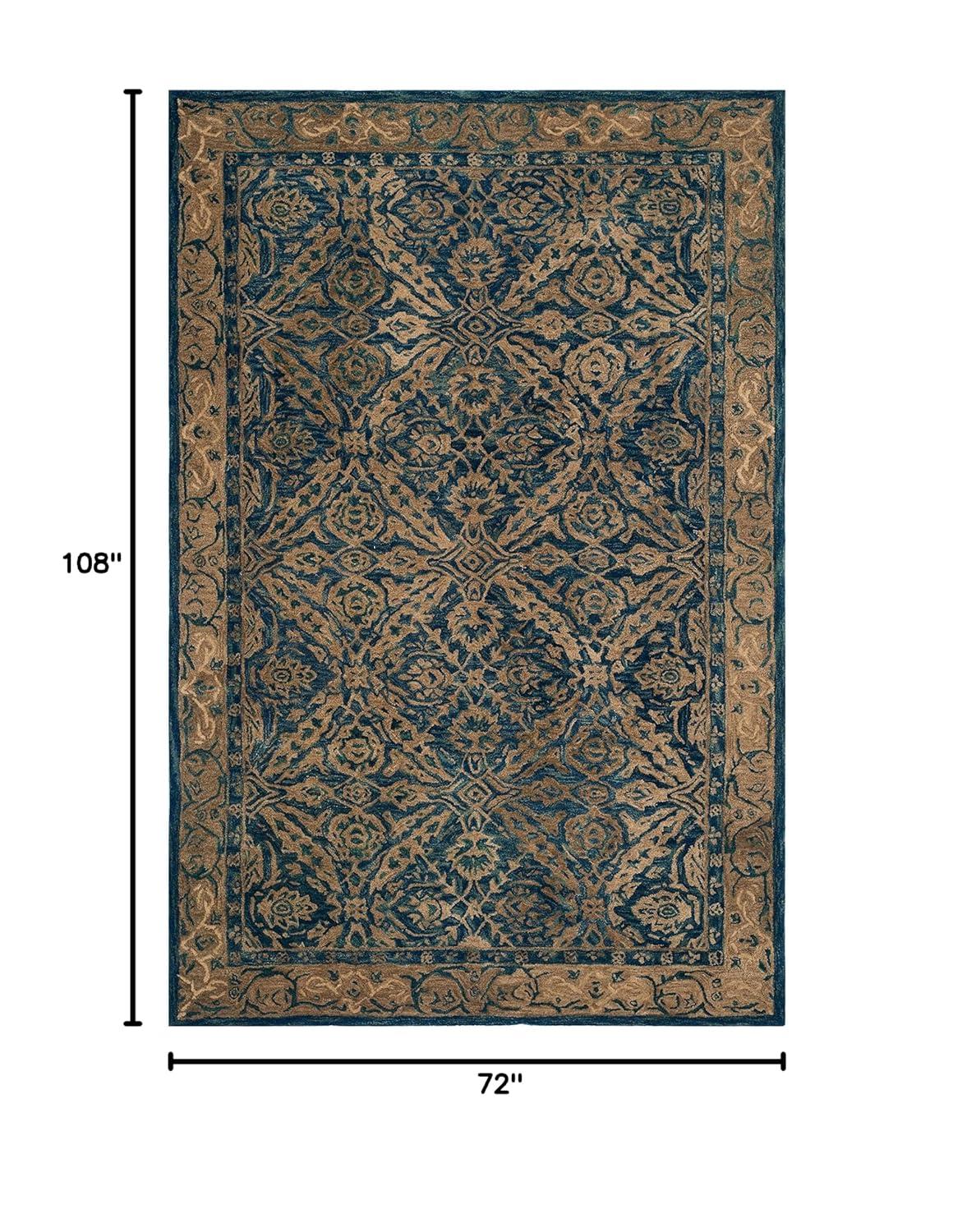 SAFAVIEH Anatolia Lysette Floral Area Rug, Navy/Ivory, 6' x 9'
