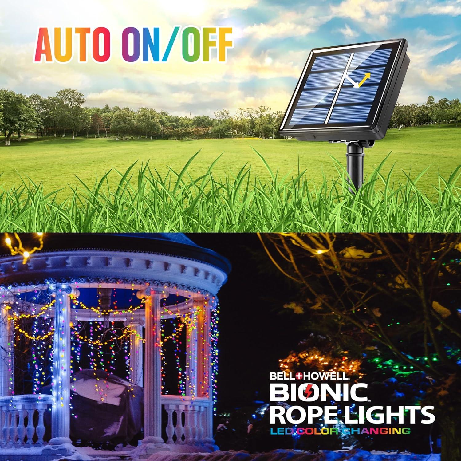 25 Ft Multicolor LED Solar Powered Outdoor Rope Lights