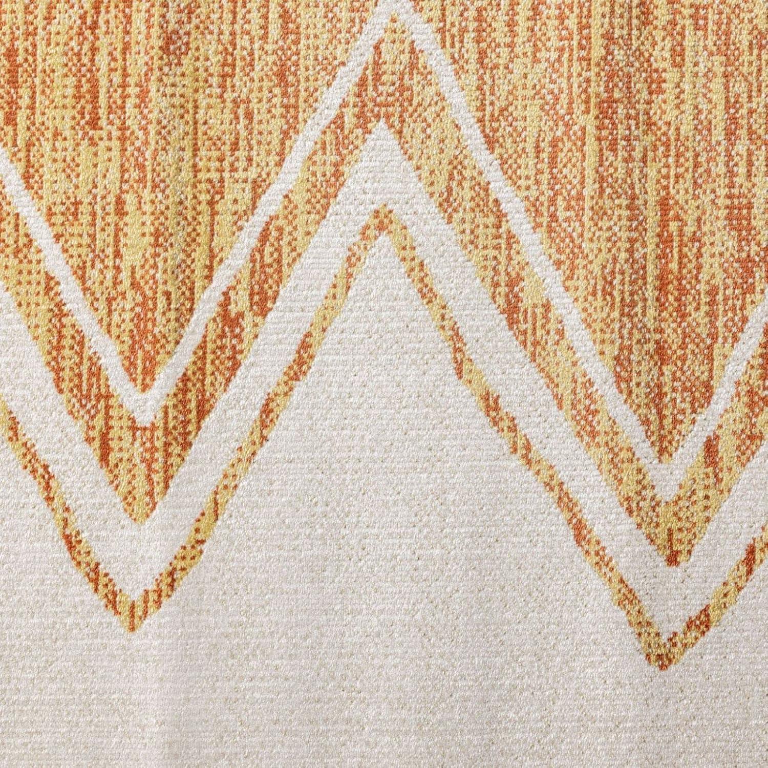 Nicole Miller New York Patio Sofia Indoor/Outdoor Area Rug, Ivory/Mustard