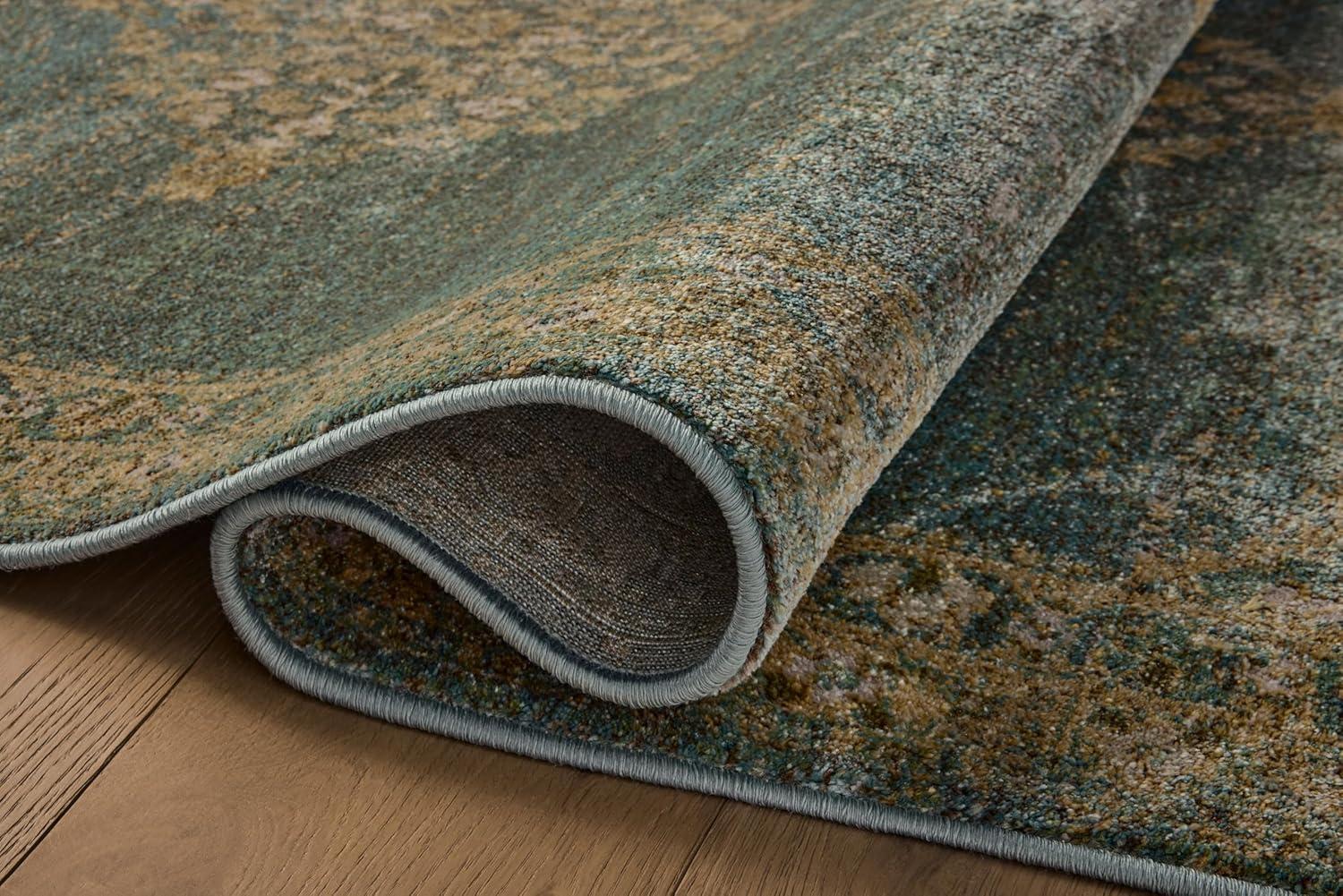 Mona I Rug by Magnolia Home by Joanna Gaines x Loloi - Aqua and Wheat / 8'10" x 12'